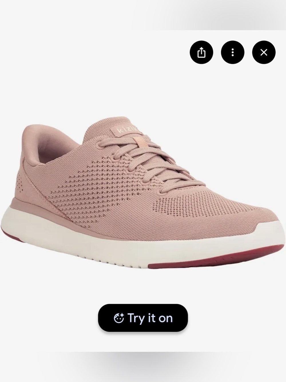 Kizik Women’s Hands-Free Lima Lightweight Knit Sneaker in Fawn